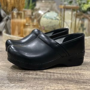 Dansko Black Leather Mules